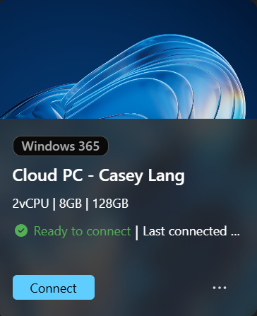Cloud PC ready to connect