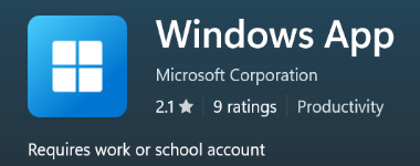 Windows App in Microsoft Store